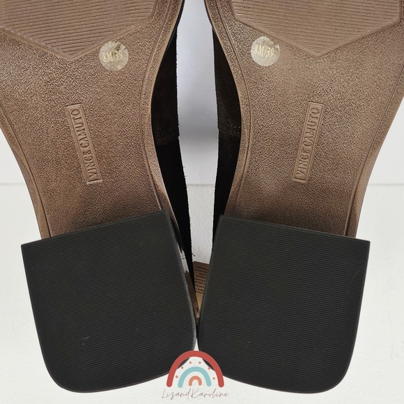 New! Vince Camuto Kortimy Leather Suede Brown Chunky Heel Mid-Shaft Boots - Picture 13 of 15